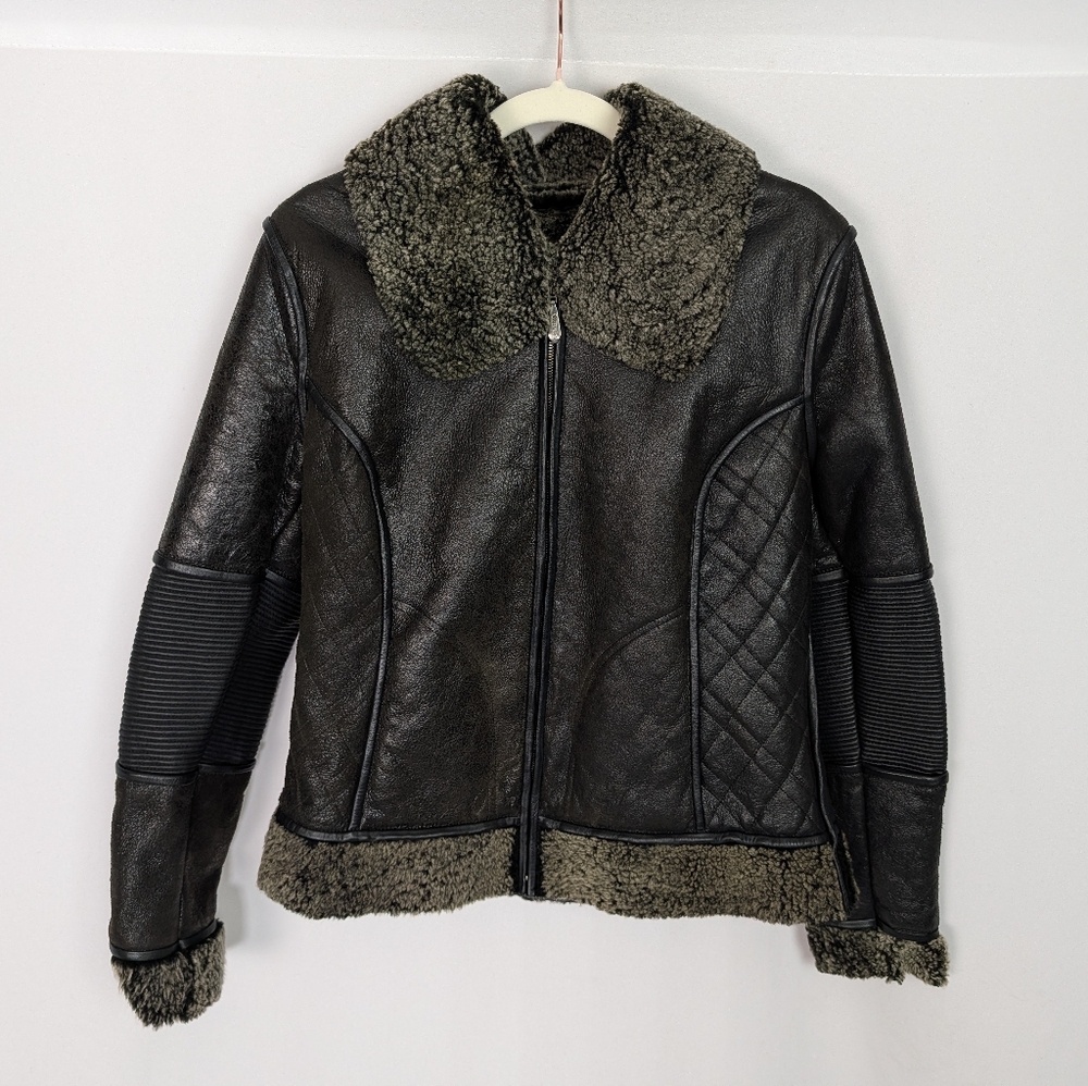 Cuadra Shearling Lined Leather Jacket - image 1